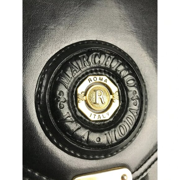 Marchino Via Moda Womens Black Leather Top Handle Adjustable Strap Crossbody Bag - Picture 10 of 10